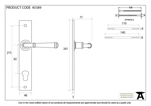 Black Regency Lever Espag. Lock Set