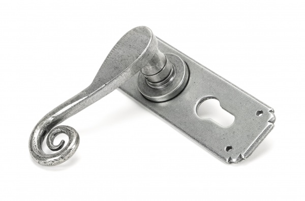 Pewter Monkeytail Lever Euro Lock Set