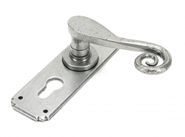 Pewter Monkeytail Lever Euro Lock Set