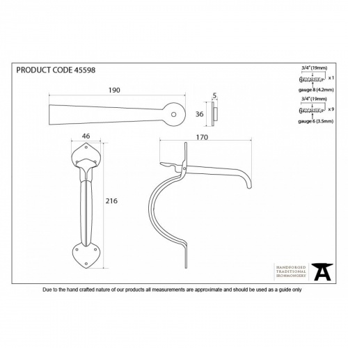 Black Gothic Thumblatch - XL