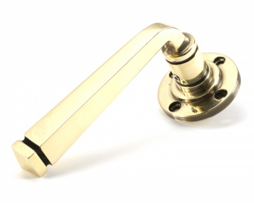 Aged Brass Avon Round Lever on Rose Set (Plain)