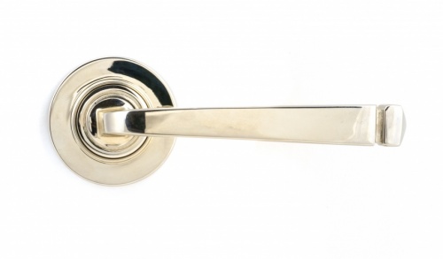 Polished Nickel Avon Round Lever on Rose Set (Plain)