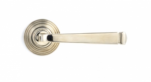 Polished Nickel Avon Round Lever on Rose Set (Beehive)