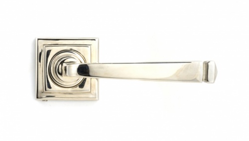 Polished Nickel Avon Round Lever on Rose Set (Square)