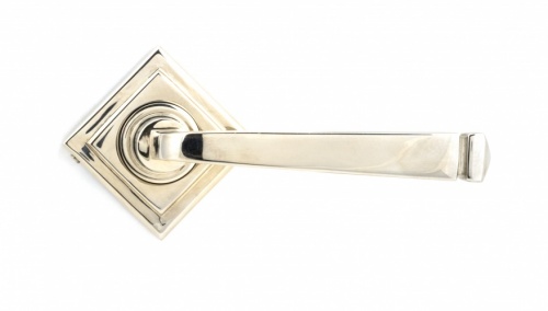 Polished Nickel Avon Round Lever on Rose Set (Square)