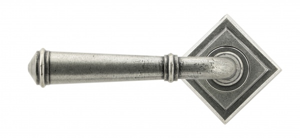 Pewter Regency Lever on Rose Set (Square Rose)