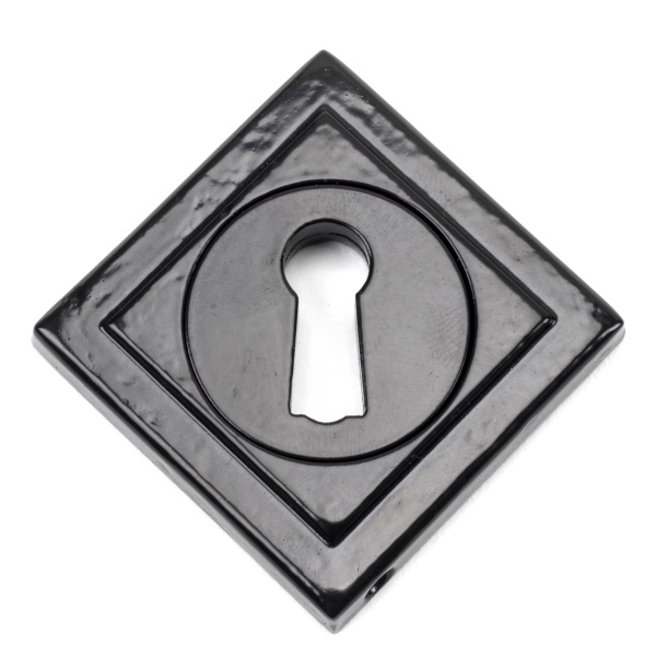 Black Round Escutcheon (Square Rose)