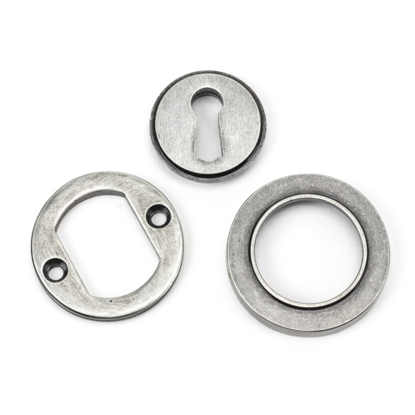 Pewter Round Escutcheon (Plain Rose)