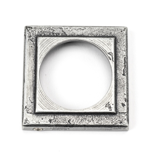 Pewter Round Escutcheon (Square Rose)