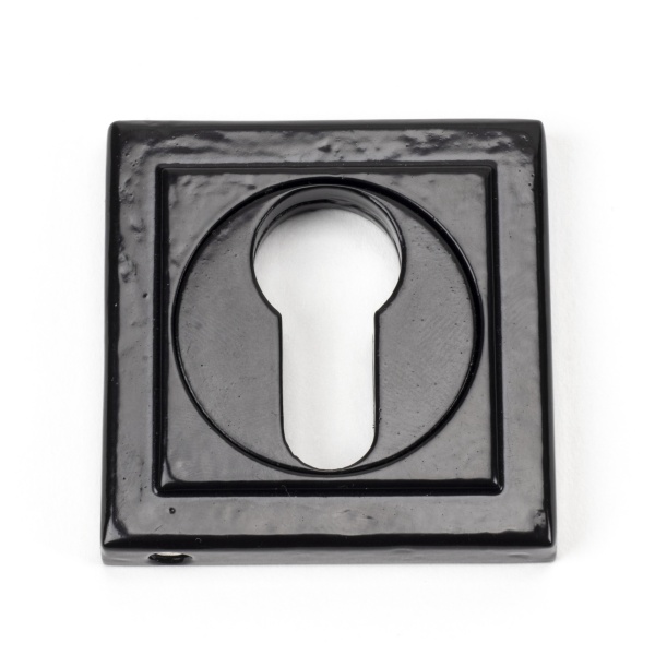 Black Round Euro Escutcheon (Square Rose)