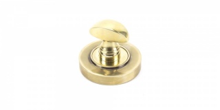 Aged Brass Round Thumbturn Set (Plain)