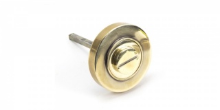 Aged Brass Round Thumbturn Set (Plain)