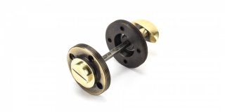 Aged Brass Round Thumbturn Set (Plain)