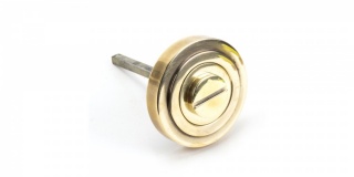 Aged Brass Round Thumbturn Set (Art Deco)