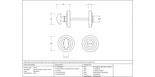 Aged Brass Round Thumbturn Set (Art Deco)