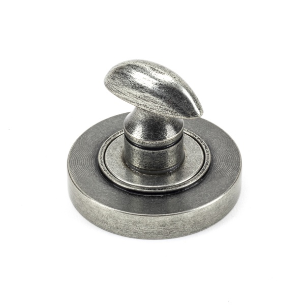 Pewter Round Thumbturn Set (Plain Rose)