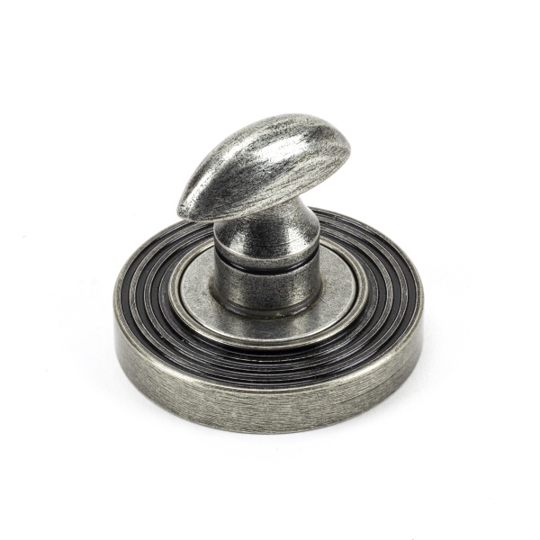 Pewter Round Thumbturn Set (Beehive Rose)