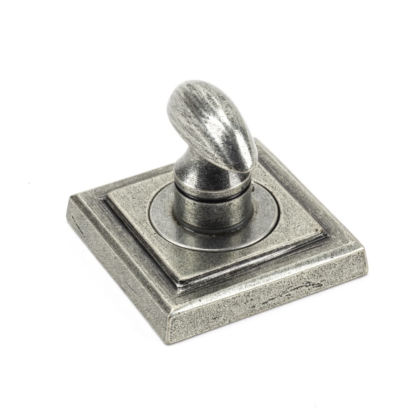 Pewter Round Thumbturn Set (Square Rose)