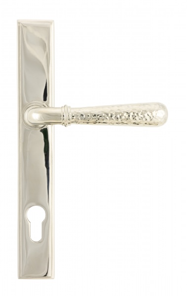 Polished Nickel Hammered Newbury Slimline Espag. Lock Set