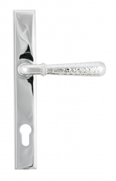 Polished Chrome Hammered Newbury Slimline Espag. Lock Set