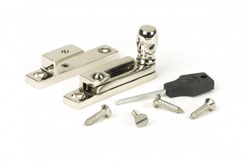 Polished Nickel Mushroom Quadrant Fastener - Narrow