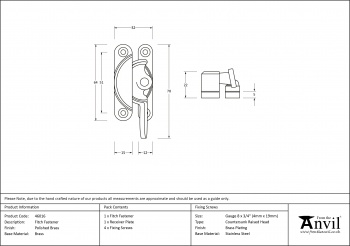 Polished Brass Fitch Fastener