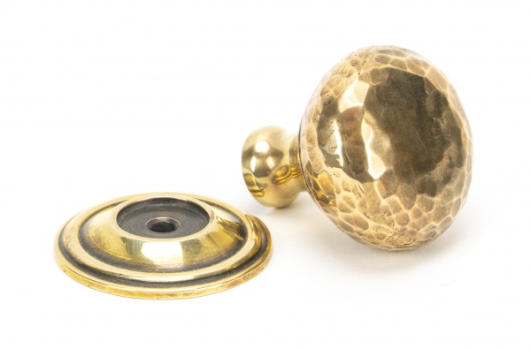 Aged Brass Hammered Mushroom Cabinet Knob 32mm