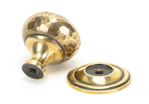 Aged Brass Hammered Mushroom Cabinet Knob 32mm