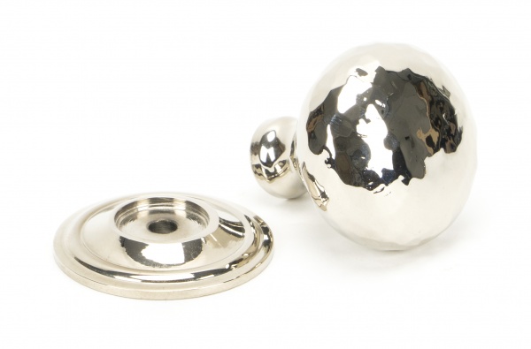 Polished Nickel Hammered Mushroom Cabinet Knob 32mm