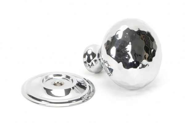 Polished Chrome Hammered Mushroom Cabinet Knob 32mm