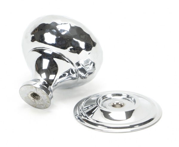 Polished Chrome Hammered Mushroom Cabinet Knob 32mm