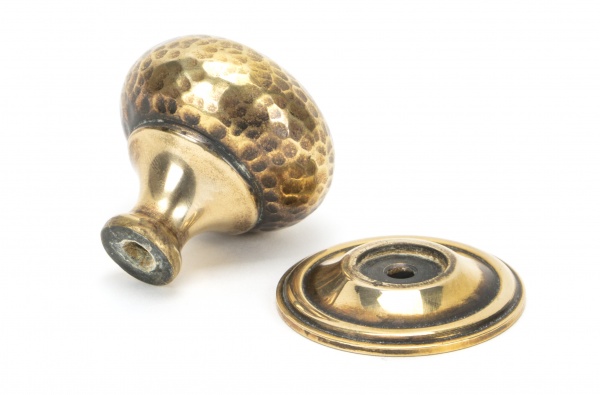 Aged Brass Hammered Mushroom Cabinet Knob 38mm