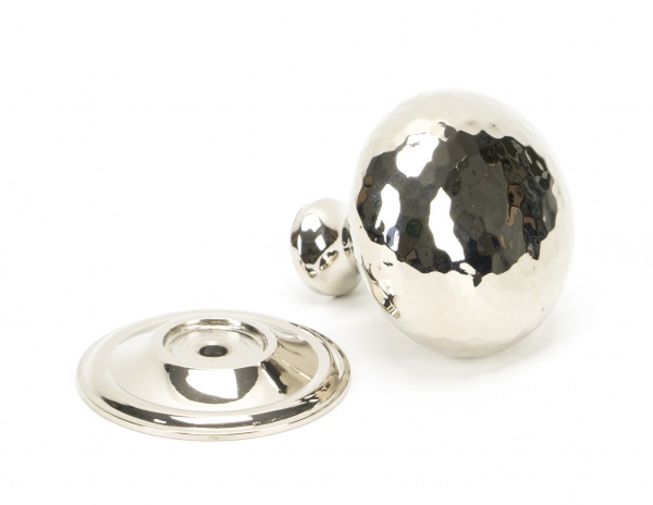 Polished Nickel Hammered Mushroom Cabinet Knob 38mm