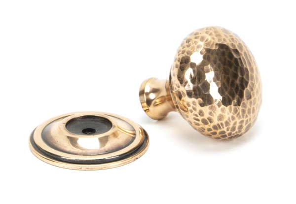 Polished Bronze Hammered Mushroom Cabinet Knob 38mm