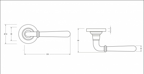 Polished Chrome Newbury Lever on Rose Set (Plain)