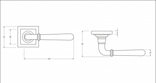 Polished Chrome Newbury Lever on Rose Set (Square)