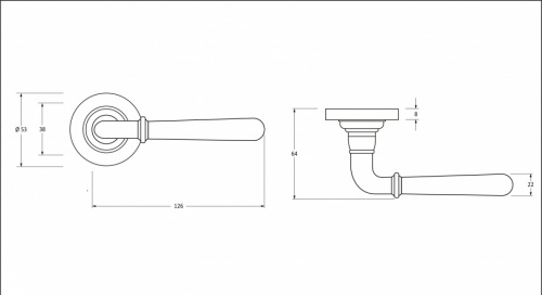 Polished Nickel Newbury Lever on Rose Set (Plain)