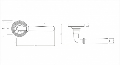 Polished Nickel Newbury Lever on Rose Set (Beehive)