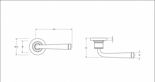 Aged Bronze Avon Round Lever on Rose Set (Plain)