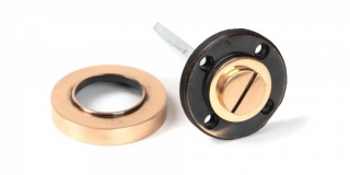 Polished Bronze Round Thumbturn Set (Plain)