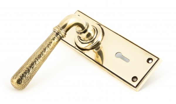 Aged Brass Hammered Newbury Lever Lock Set