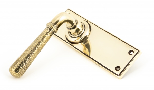 Aged Brass Hammered Newbury Lever Latch Set