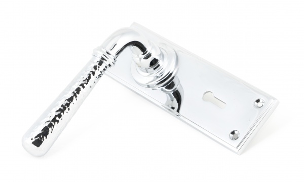 Polished Chrome Hammered Newbury Lever Lock Set