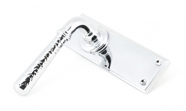 Polished Chrome Hammered Newbury Lever Latch Set