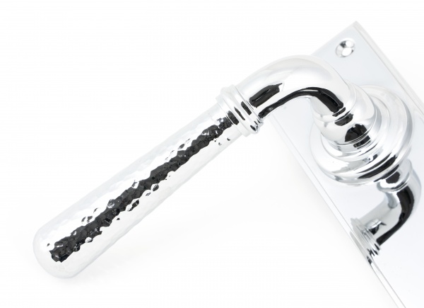 Polished Chrome Hammered Newbury Lever Latch Set