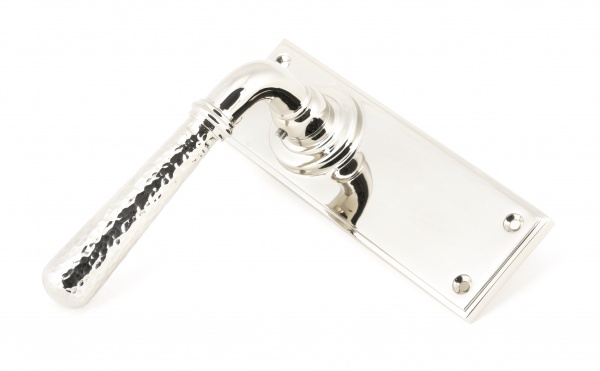 Polished Nickel Hammered Newbury Lever Latch Set