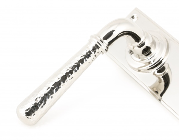 Polished Nickel Hammered Newbury Lever Latch Set