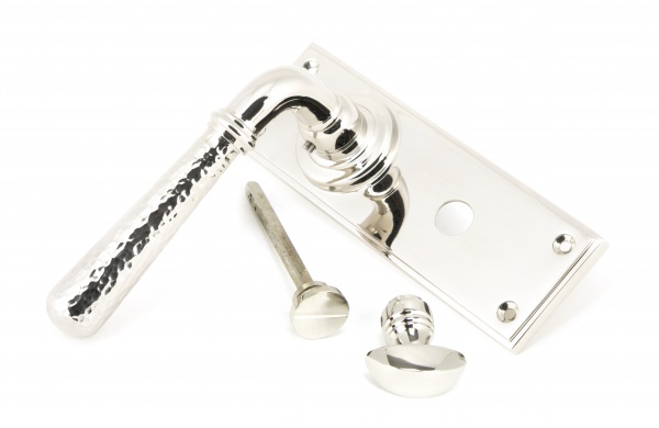 Polished Nickel Hammered Newbury Lever Bathroom Set