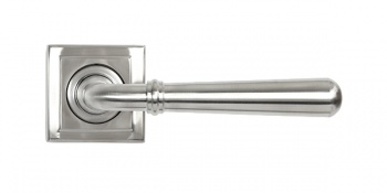 Satin Marine SS (316) Newbury Lever on Rose Set (Square) - Unsprung