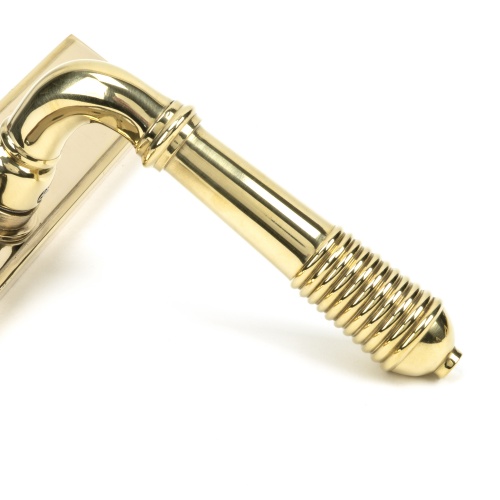 Polished Brass Reeded Slimline Lever Espag. Lock Set